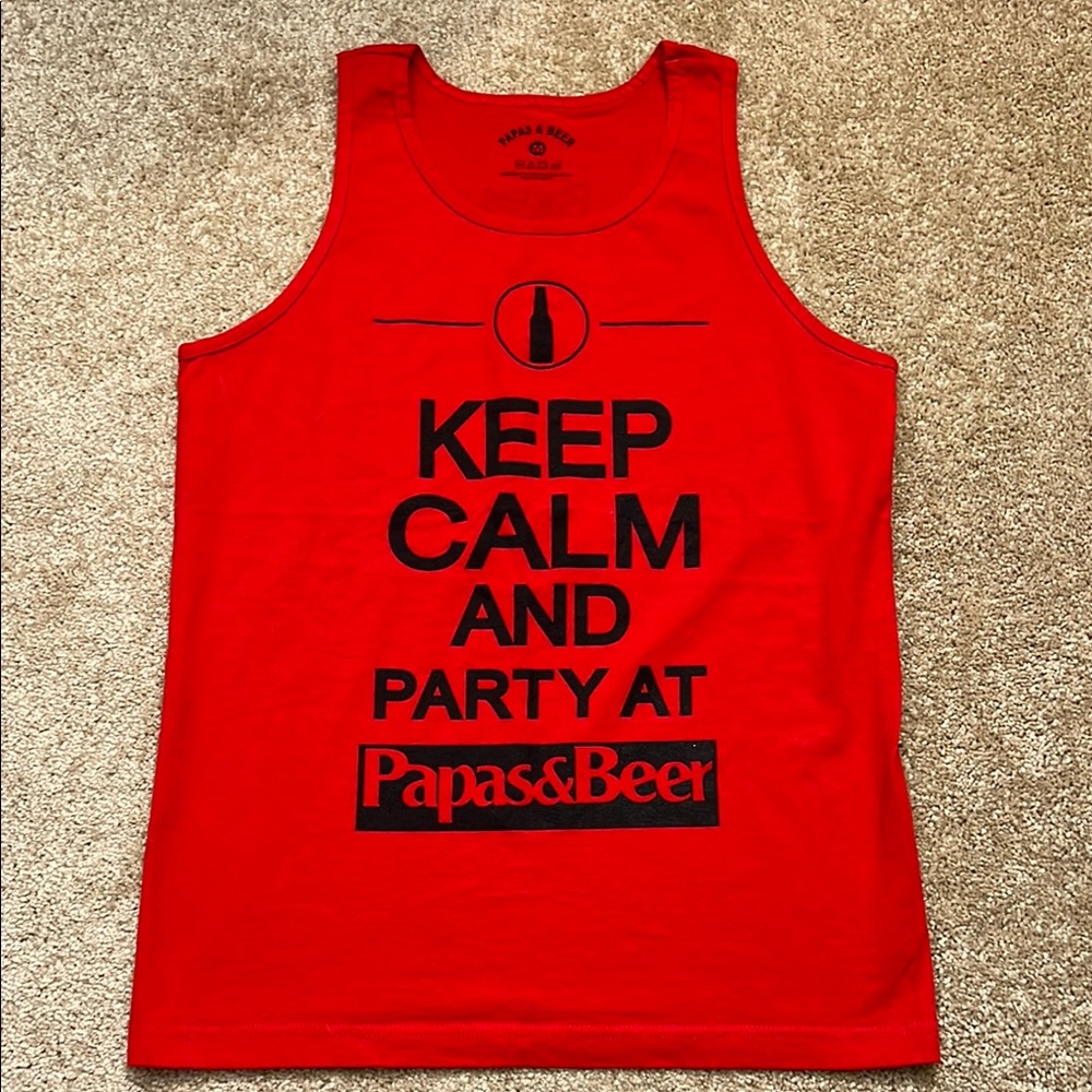 Papas & Beer Keep Calm & Party at Papas & Beer Mexico Tank Top size medium